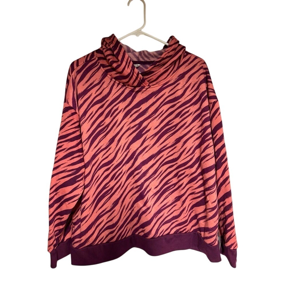 Just Be Vibrant Pink and Purple Striped Hoodie